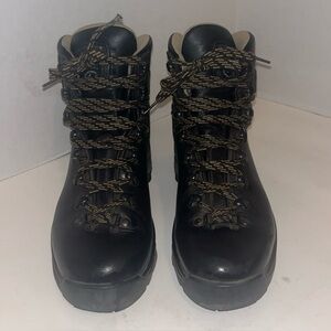 Asolo Boots Mens 9.5 Black TPS 535 Lth Hiking Trail Shoe Leather EVO Vibram Sole